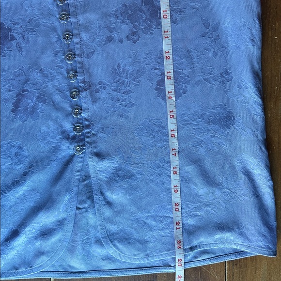 Vintage Lavender Satin Jacquard Peter Pan Collar Blouse Button Front Top - Picture 7 of 8